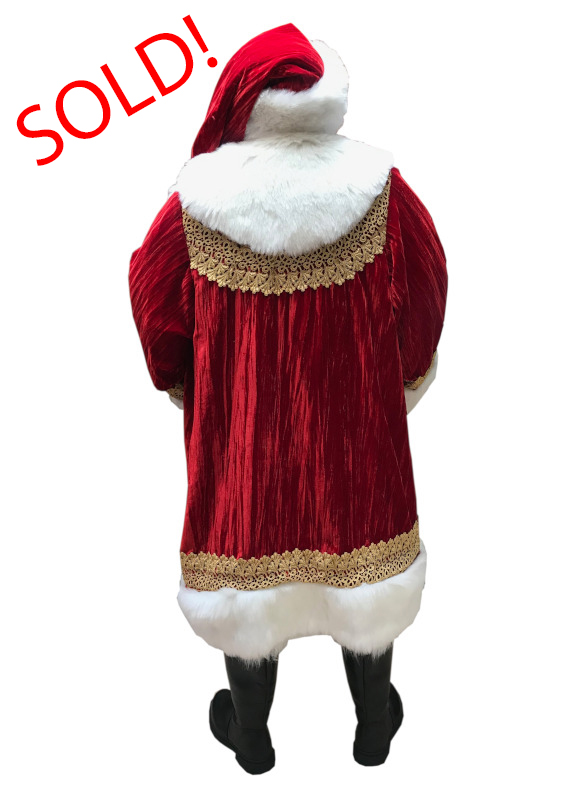 santa claus professional royal robe cardinal crushed velvet with gold trim adeles of hollywood