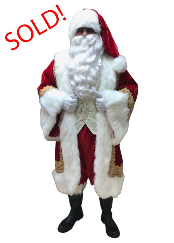 santa claus professional royal robe cardinal crushed velvet with gold trim adeles of hollywood