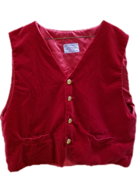 Rayon Cardinal Velvet Santa Claus vest