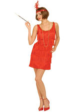 20's Roaring Flapper-Red Adult Costume
