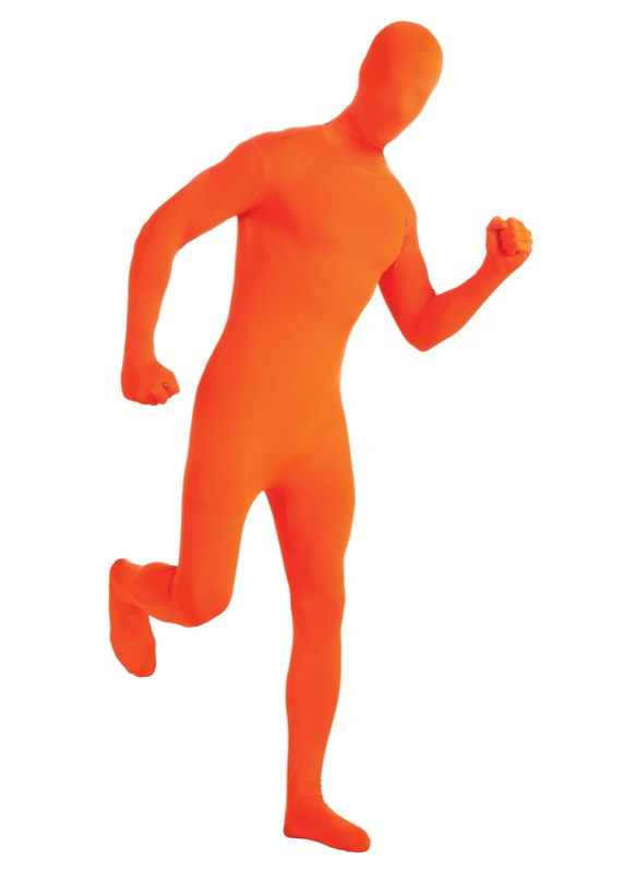 2nd Skin Body Suit-Orange Adult Costume