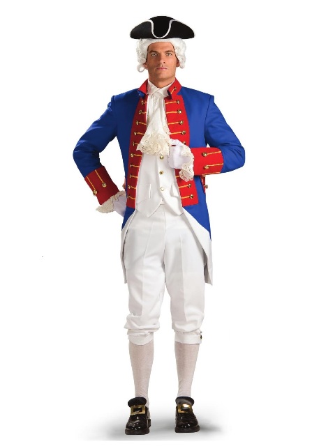 Colonial Red White and Blue Soldier Adult Rental Costume