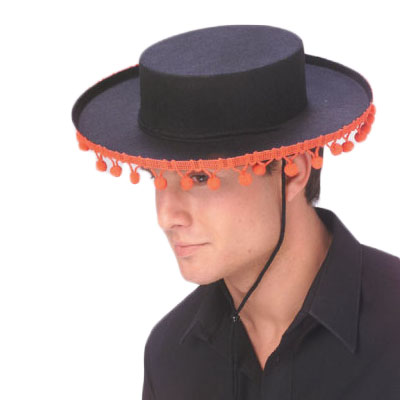 costume-accessories-headgear-hat-spanish-tassel-black-red-49261