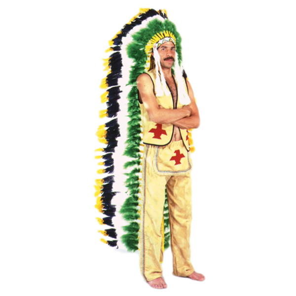 costume-accessories-headgear-headpiece-native-american-feathers-green-white-black-yellow-H294