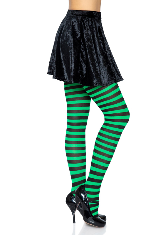costume-accessories-hosiery-leg-avenue-jada-striped-womens-tights-black-green-7100