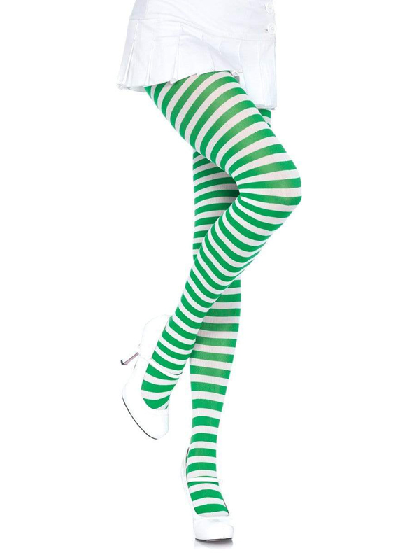 costume-accessories-hosiery-leg-avenue-jada-striped-womens-tights-white-green-7100