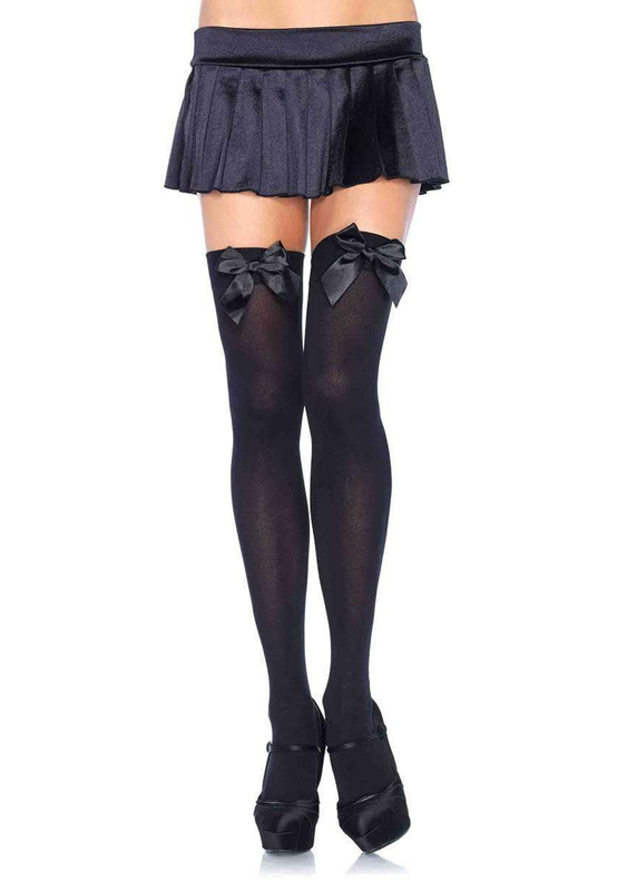costume-accessories-hosiery-leg-avenue-kay-opaque-thigh-highs-nylon-black-with-black-bow-6255