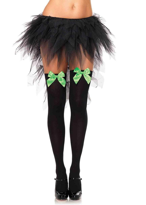 costume-accessories-hosiery-leg-avenue-kay-opaque-thigh-highs-nylon-black-with-green-bow-6255
