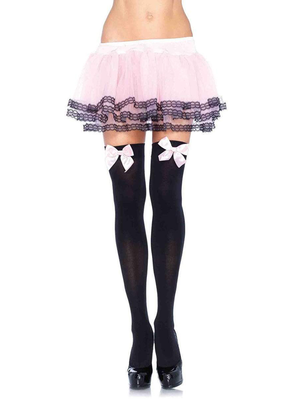costume-accessories-hosiery-leg-avenue-kay-opaque-thigh-highs-nylon-black-with-pink-bow-6255