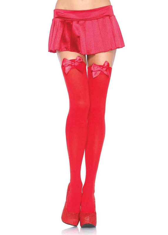 costume-accessories-hosiery-leg-avenue-kay-opaque-thigh-highs-nylon-red-with-red-bow-6255