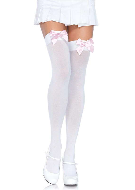 costume-accessories-hosiery-leg-avenue-kay-opaque-thigh-highs-nylon-white-with-pink-bow-6255