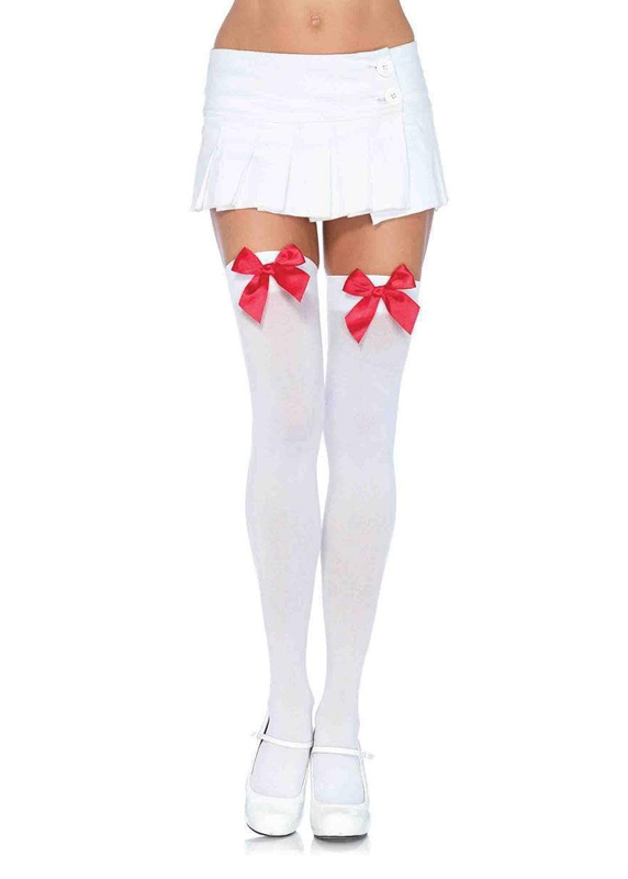 costume-accessories-hosiery-leg-avenue-kay-opaque-thigh-highs-nylon-white-with-red-bow-6255