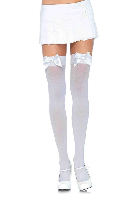 costume-accessories-hosiery-leg-avenue-kay-opaque-thigh-highs-nylon-white-with-white-bow-6255