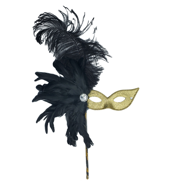 costume-accessories-mask-masquerade-eyemask-stick-feather-gold-black