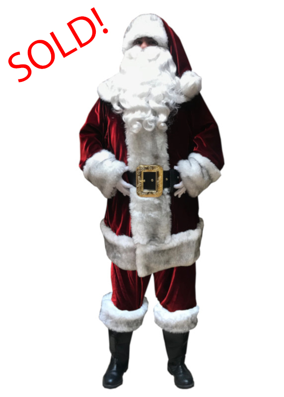 Santa Claus Professional Wardrobe Adele's of Hollywood traditional-style-imperial-velvet-rayon-suit-sold