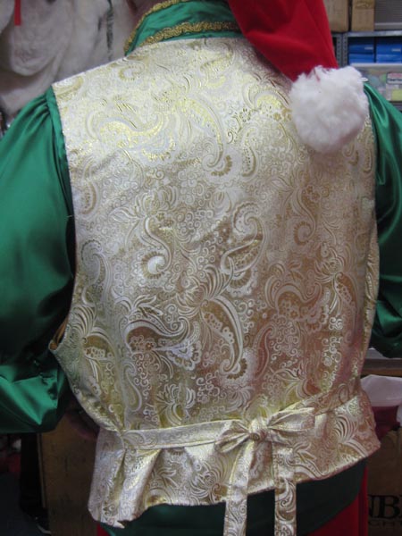  Gold Brocade Vest Back View costume diguise 