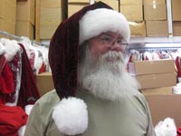  Embossed Velvet Santa Hat Side View 