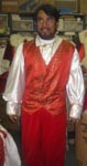  4381 Red, Gold, and Green Brocade Santa Vest costumes 