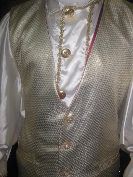  Gold Brocade Santa Claus Vest costumes Los angeles 