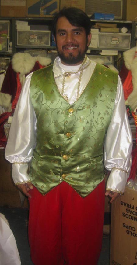  Green and Gold Brocade Santa Claus Vest costumes Los angeles 