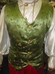  4389 Green and Gold Brocade Santa Vest costumes 