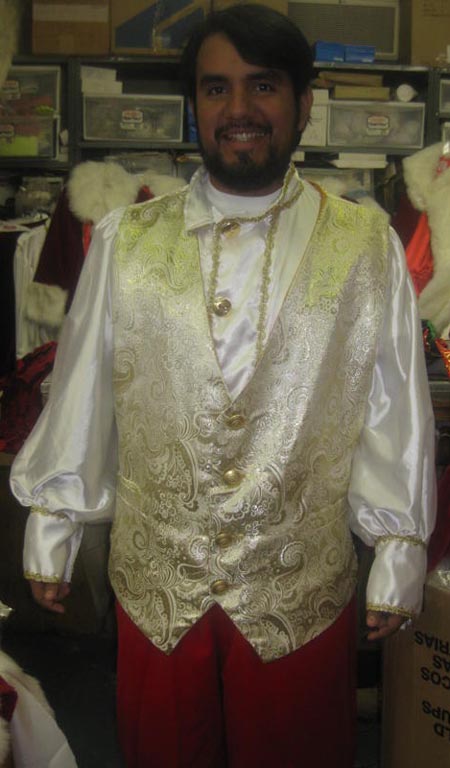  Gold and Silver Brocade Santa Claus Vest costumes Los angeles 