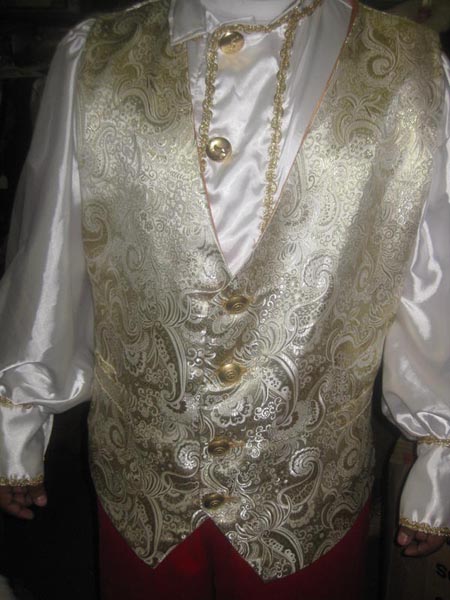  Gold and Silver Brocade Santa Claus Vest costumes Los angeles 