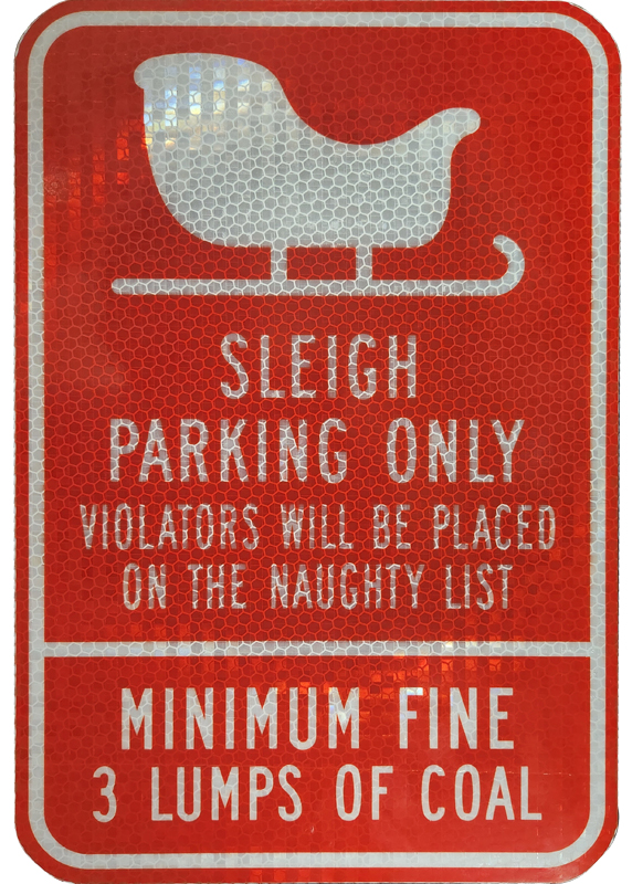 santa-claus-mrs-christmas-accessories-sign-sleigh-parking-only-red-white