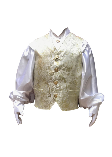 santa claus professional gold brocade vest white satin shirt adeles of hollywood