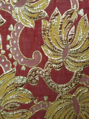 Burgundy with Gold Brocade santa claus material