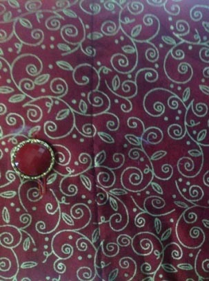 Burgundy With Gold Leaf Santa Claus Material