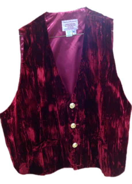 red crushed velvet santa claus vest