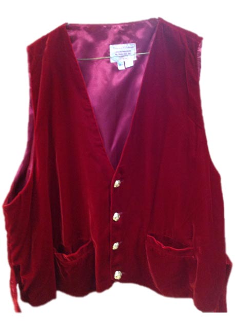 santa claus vest classic red rayon velvet