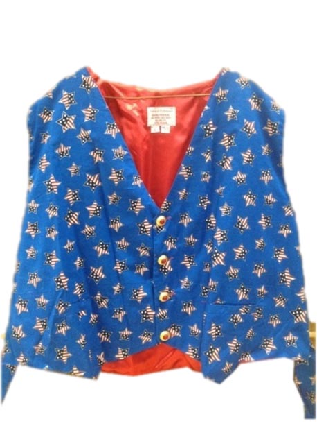 patriotic santa claus vest with stars and stripes stars